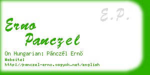 erno panczel business card